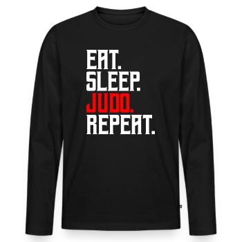 Judo - Men's Premium Organic Long Sleeve Shirt - black - Front - Nico (187cm)
