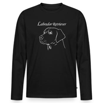 Labrador Retriever Portrait - Männer Premium Bio Langarmshirt - Schwarz - Vorne - Nico (187cm)