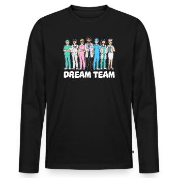 Doctor team assistant doctor doctor specialist nurse - Men's Premium Organic Long Sleeve Shirt - black - Front - Nico (187cm)