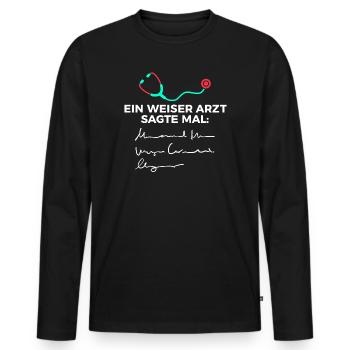 Doctor doctor funny saying specialist doctor assistant doctor - Men's Premium Organic Long Sleeve Shirt - black - Front - Nico (187cm)