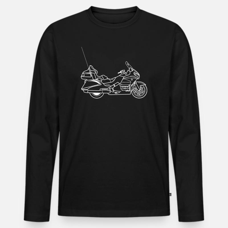 Gold Wing Motorrad - Männer Premium Bio Langarmshirt - Schwarz