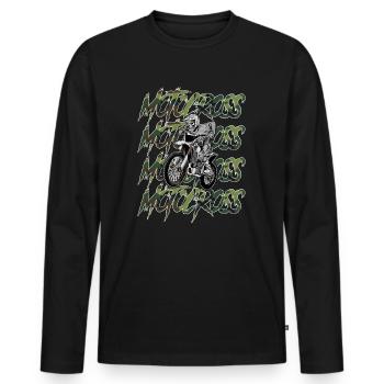 Motocross camouflage - Men's Premium Organic Long Sleeve Shirt - black - Front - Nico (187cm)