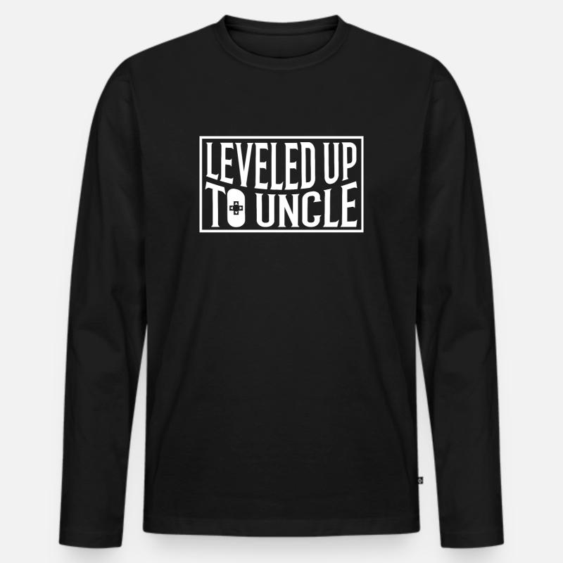 Onkel geworden - Männer Premium Bio Langarmshirt - Schwarz