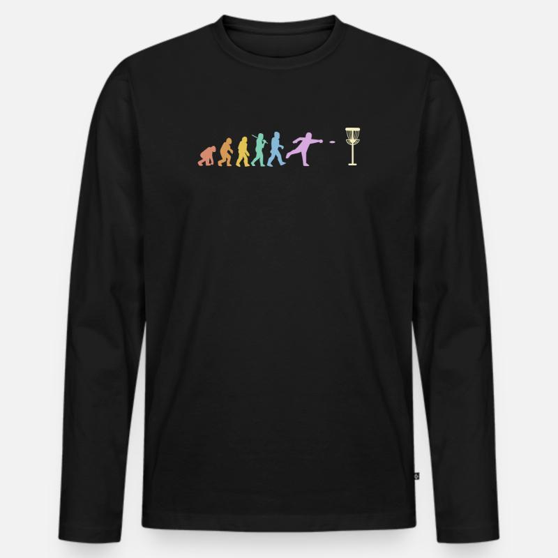 Discgolf Evolution Disc Golf Discgolfer - T-shirt manches longues Premium bio Homme - noir