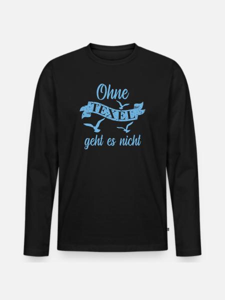 Texel Insel Urlaub - Männer Premium Bio Langarmshirt - Schwarz