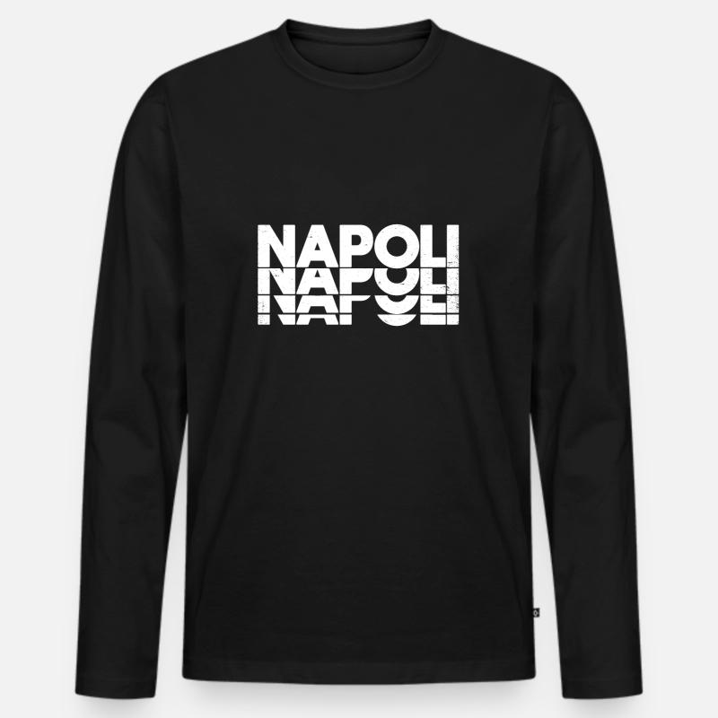 Napoli Neapel - Männer Premium Bio Langarmshirt - Schwarz