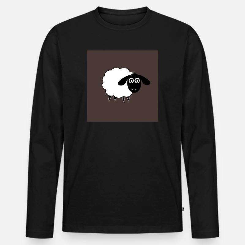Schafe Schäfchen Lamm - Männer Premium Bio Langarmshirt - Schwarz