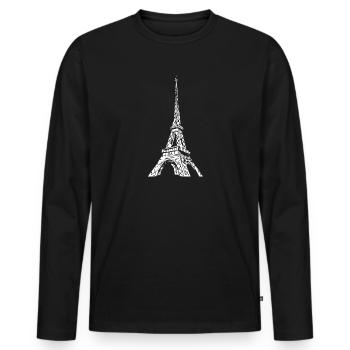 Paris Eiffelturm - Männer Premium Bio Langarmshirt - Schwarz - Vorne - Nico (187cm)