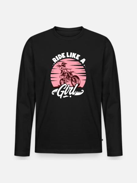 Ride Like A Girl Motocross - Men's Premium Organic Long Sleeve Shirt - black