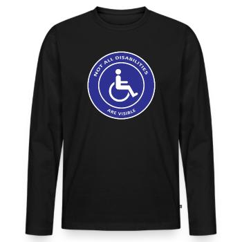 Not All Disabilities Are Visible / Disabled Design - Men's Premium Organic Long Sleeve Shirt - black - Front - Nico (187cm)