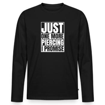 Drôle de piercing disant bijoux cadeau anglais - T-shirt manches longues Premium bio Homme - noir - Devant - Nico (187cm)