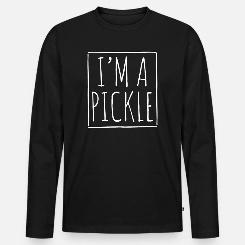 Gurke Veganer Vegetarier - Männer Premium Bio Langarmshirt - Schwarz