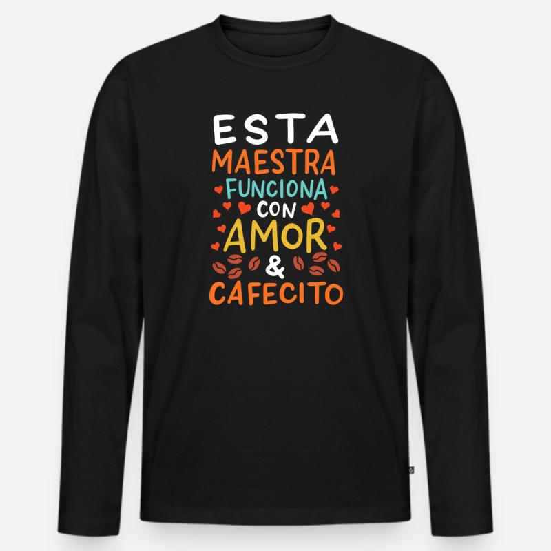 Spanischlehrerin Maestra - Männer Premium Bio Langarmshirt - Schwarz