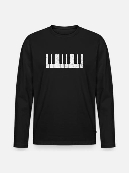 Piano pianist keyboard - Men's Premium Organic Long Sleeve Shirt - black