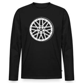 car rim rims rims tuner tuning wheel symbol - Men's Premium Organic Long Sleeve Shirt - black - Front - Nico (187cm)