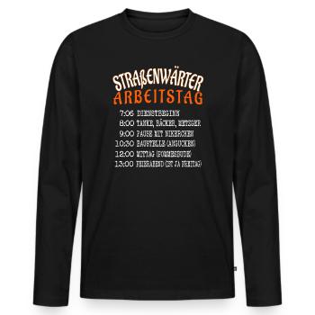 Straßenwärter Arbeitstag - Straßenmeisterei ÖD bl - Männer Premium Bio Langarmshirt - Schwarz - Vorne - Nico (187cm)