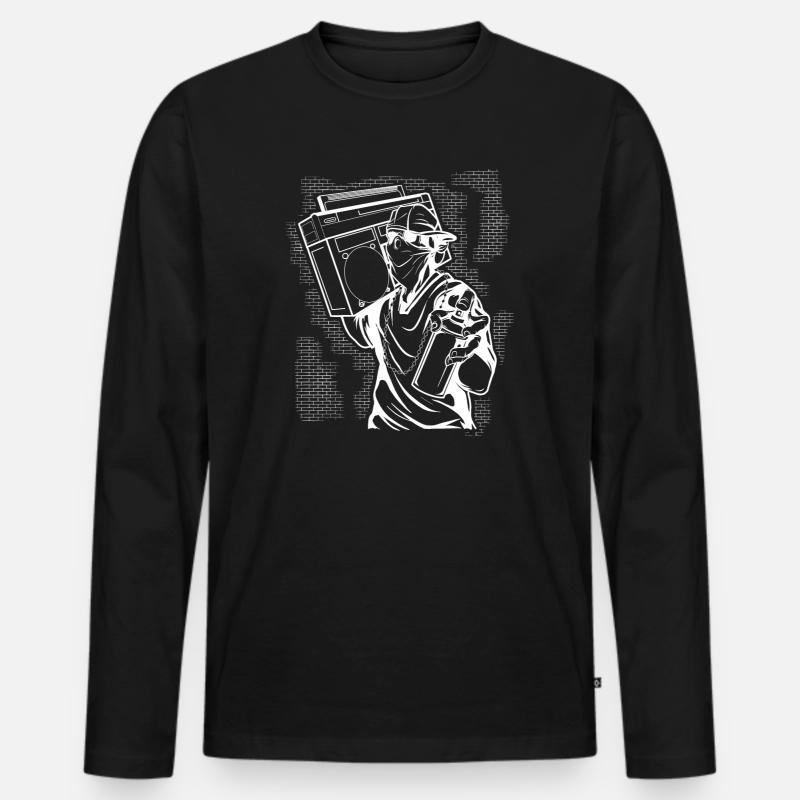 Graffiti - Männer Premium Bio Langarmshirt - Schwarz