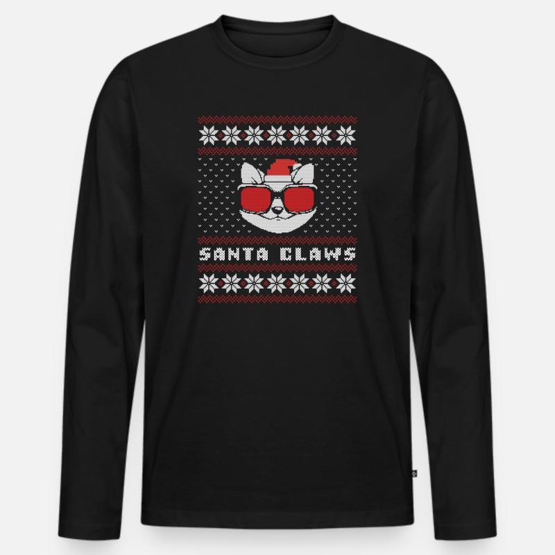 Santa Claws Crates - Männer Premium Bio Langarmshirt - Schwarz