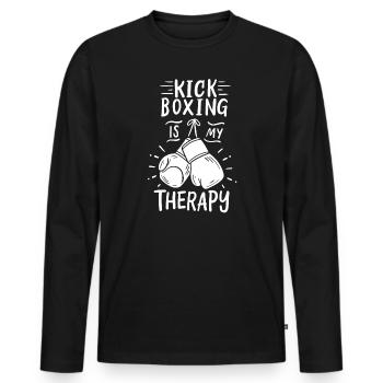 Kickboxen Kickboxer - Männer Premium Bio Langarmshirt - Schwarz - Vorne - Nico (187cm)