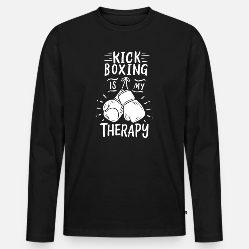 Kickboxen Kickboxer - Männer Premium Bio Langarmshirt - Schwarz