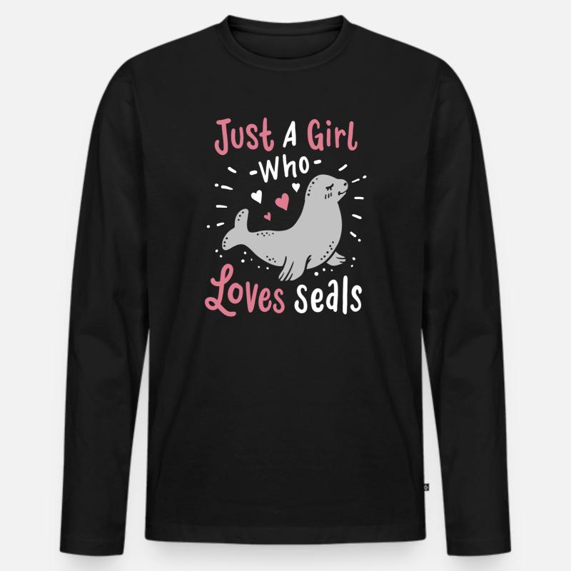 Robben Robbe - Männer Premium Bio Langarmshirt - Schwarz