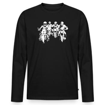 Bikergroup blanc - T-shirt manches longues Premium bio Homme - noir - Devant - Nico (187cm)