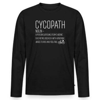 Cycopathe Envie de vélo - T-shirt manches longues Premium bio Homme - noir - Devant - Nico (187cm)