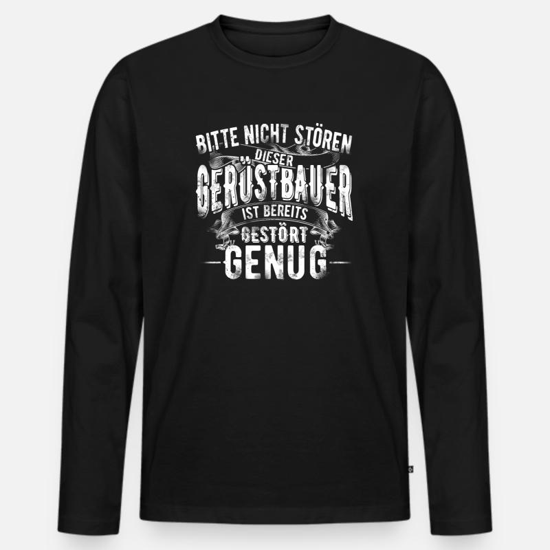 Gerüstbauer - Männer Premium Bio Langarmshirt - Schwarz