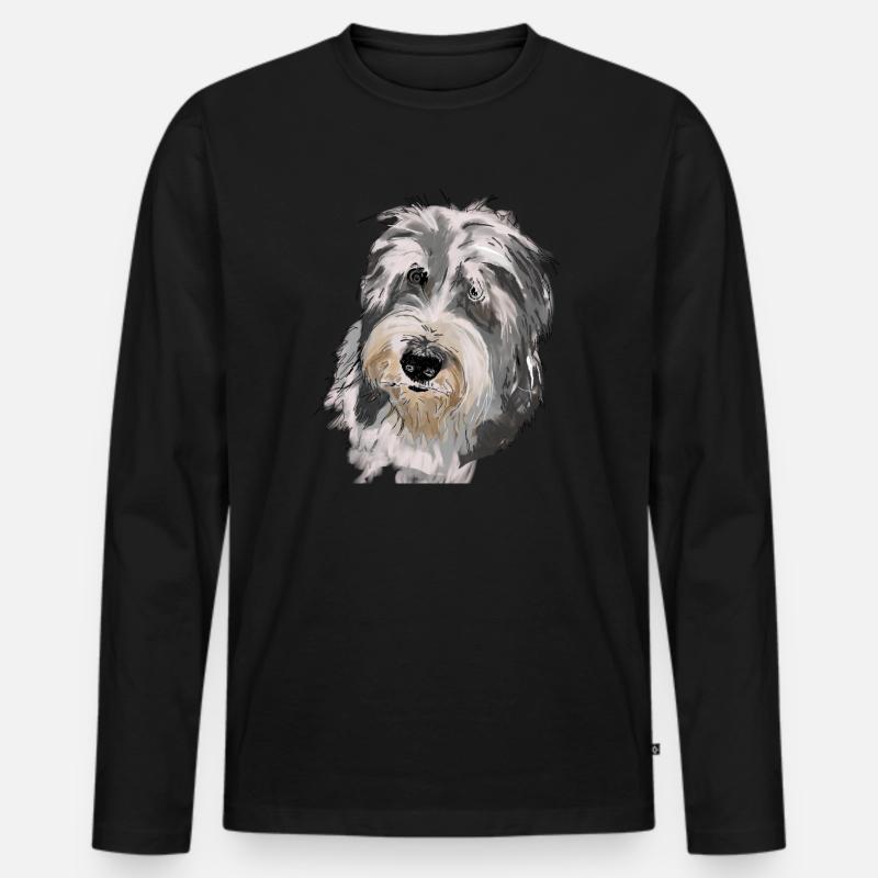 Bearded Collie - Männer Premium Bio Langarmshirt - Schwarz