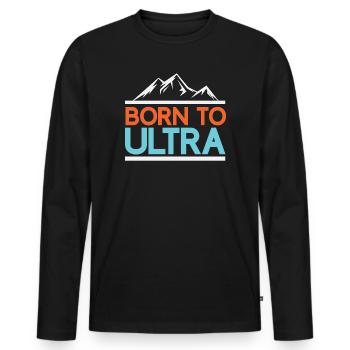 Né pour Ultra Running - T-shirt manches longues Premium bio Homme - noir - Devant - Nico (187cm)
