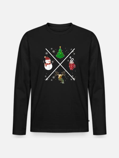 Weihnachts X - Männer Premium Bio Langarmshirt - Schwarz