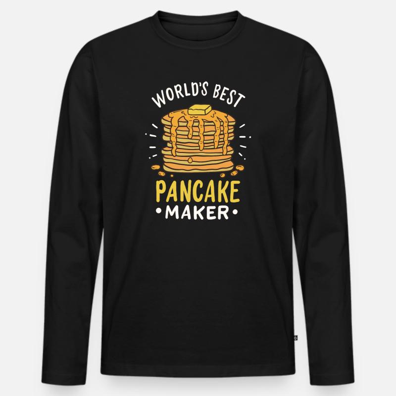 Pfannkuchen - Männer Premium Bio Langarmshirt - Schwarz
