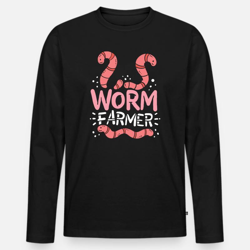Wurmbauer Würmer - Männer Premium Bio Langarmshirt - Schwarz