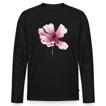 blume - Männer Premium Bio Langarmshirt - Schwarz - Vorne - Nico (187cm)