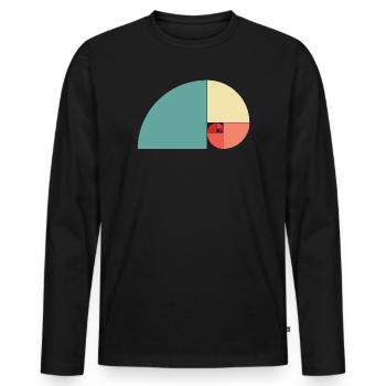 Goldener Schnitt Farbe - Männer Premium Bio Langarmshirt - Schwarz - Vorne - Nico (187cm)