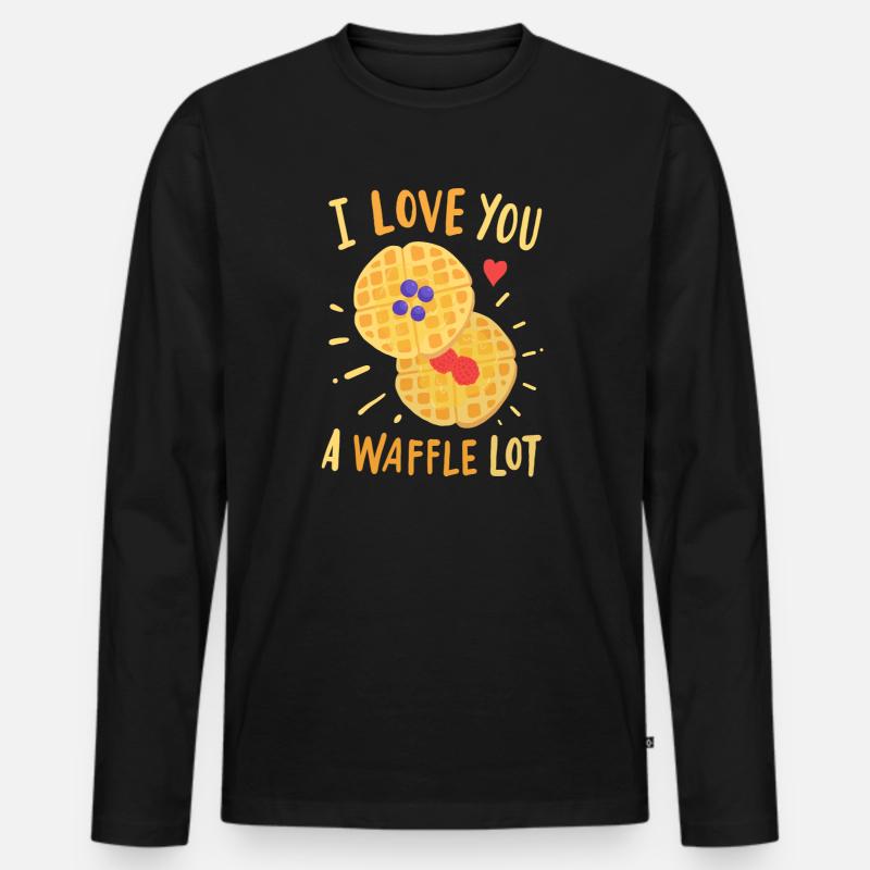 Waffeln Waffelbäcker - Männer Premium Bio Langarmshirt - Schwarz