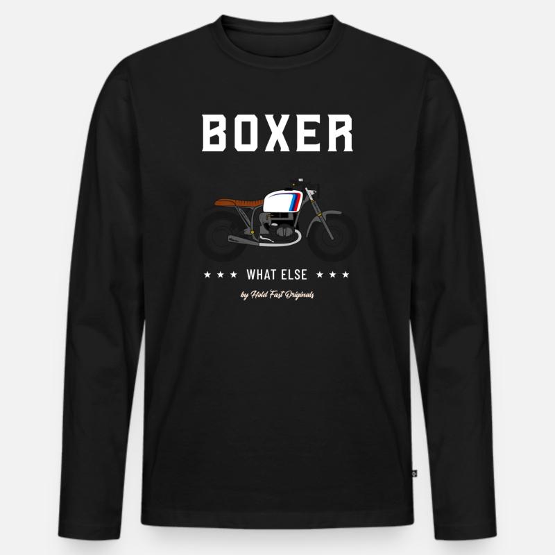 Boxer what else - Männer Premium Bio Langarmshirt - Schwarz