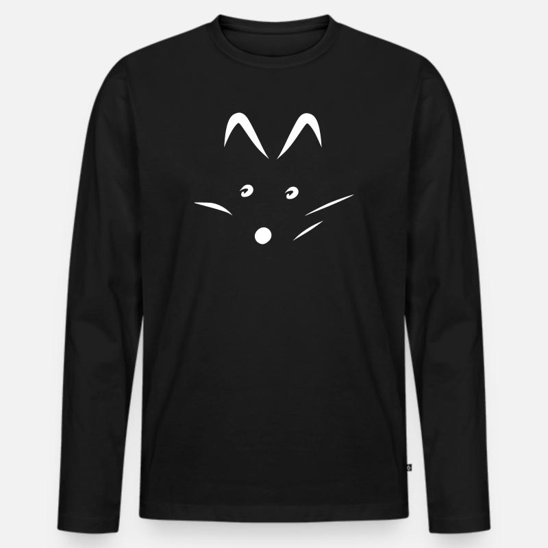 Fuchs - Männer Premium Bio Langarmshirt - Schwarz