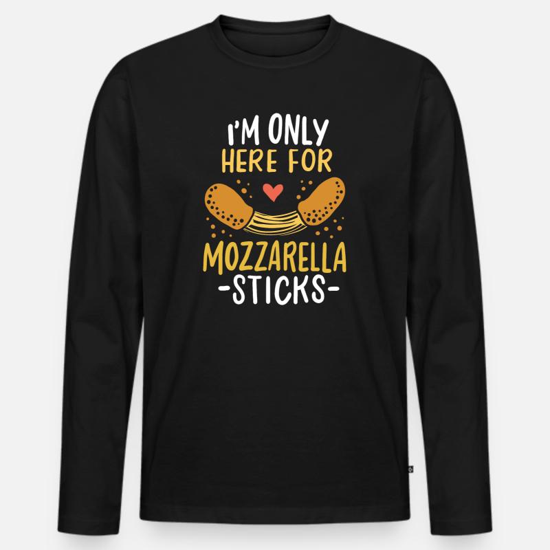 Mozzarella-Sticks - Männer Premium Bio Langarmshirt - Schwarz
