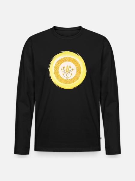 Kristall-Sternentor Erzengel Sandalphon - Männer Premium Bio Langarmshirt - Schwarz