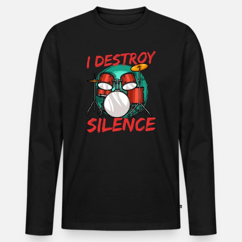 Schlagzeuger Schlagzeug - Männer Premium Bio Langarmshirt - Schwarz