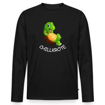 Turtle Chill : Drôle d’animal comique - T-shirt manches longues Premium bio Homme - noir - Devant - Nico (187cm)