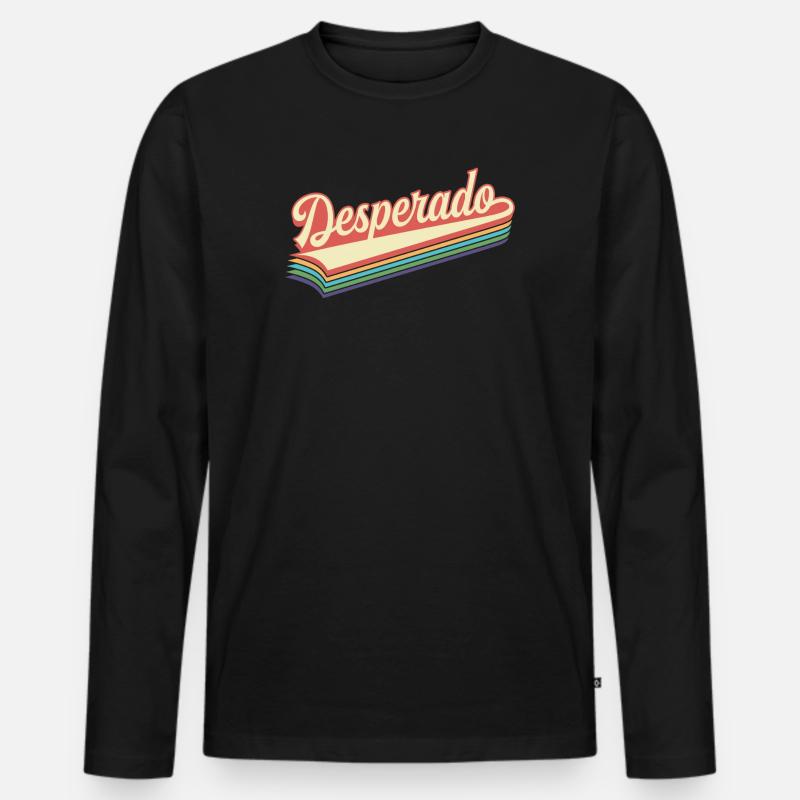 Desperado-Retro-Text - Männer Premium Bio Langarmshirt - Schwarz