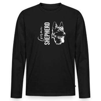 Deutscher Schäferhund - Männer Premium Bio Langarmshirt - Schwarz - Vorne - Nico (187cm)