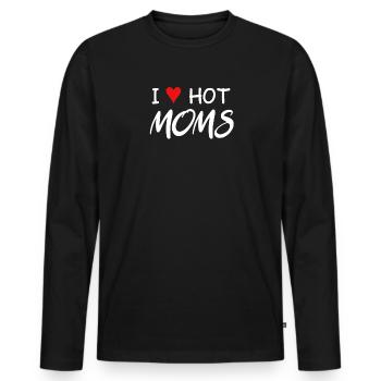 Red Heart Love Moms - I Love Hot Moms - T-shirt manches longues Premium bio Homme - noir - Devant - Nico (187cm)