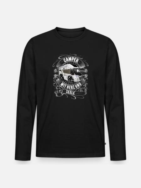 Camper Camping - Männer Premium Bio Langarmshirt - Schwarz