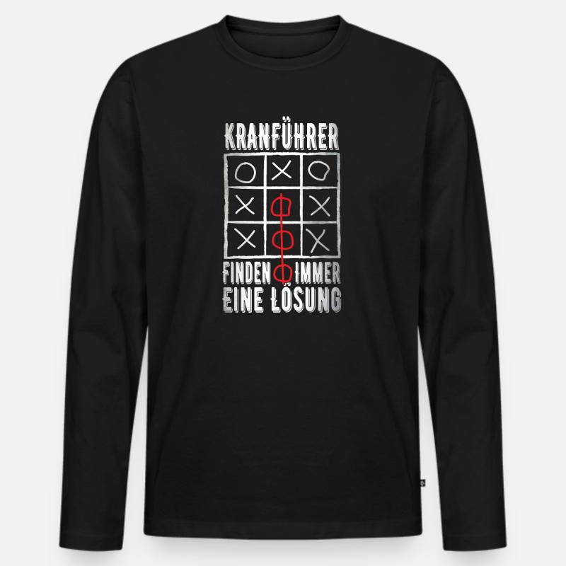 Kranführer - Männer Premium Bio Langarmshirt - Schwarz