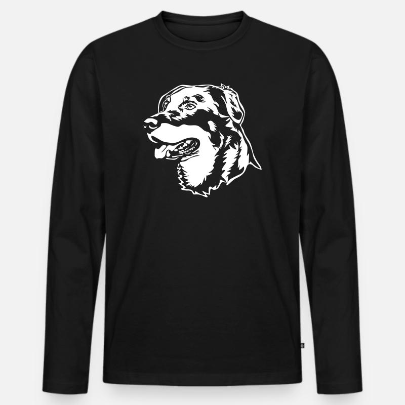 Beauceron Kopf "Black Edition" - Männer Premium Bio Langarmshirt - Schwarz