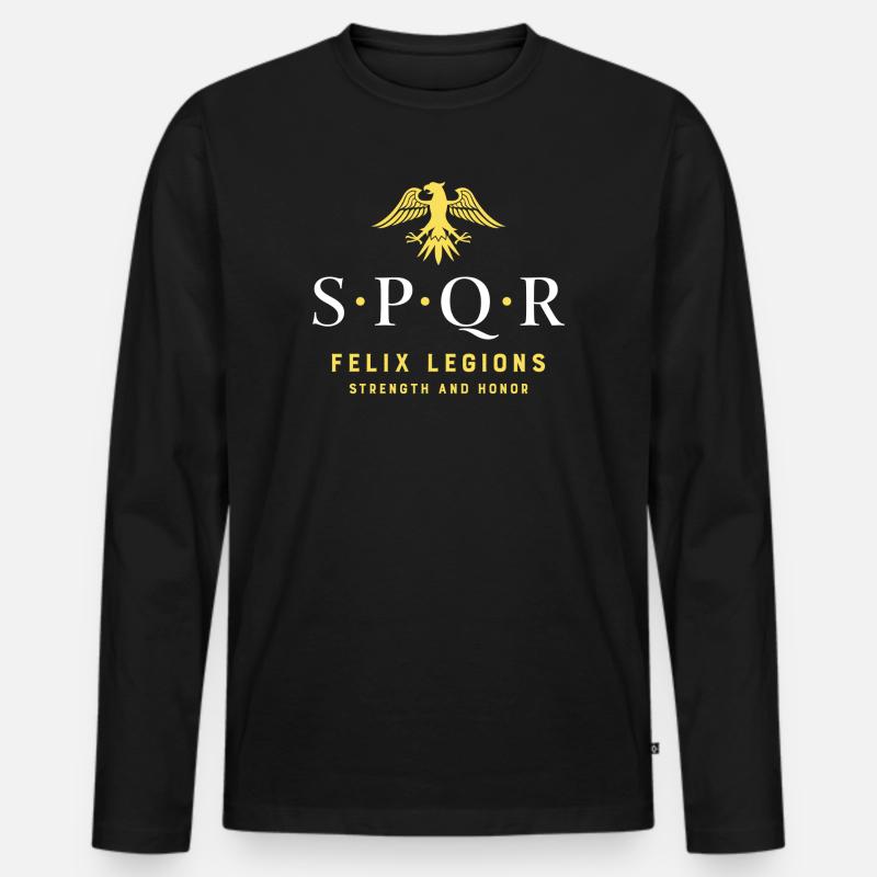 SPQR Römische Legion - Männer Premium Bio Langarmshirt - Schwarz