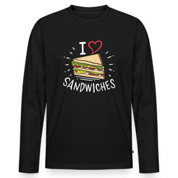 sandwich - Men's Premium Organic Long Sleeve Shirt - black - Front - Nico (187cm)